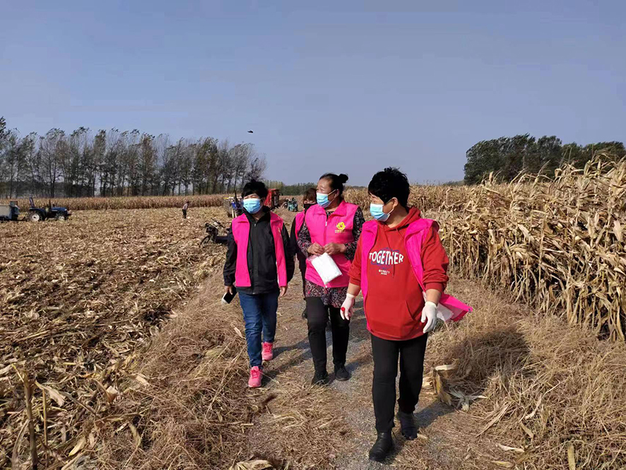 配民主法治示范村：巾幗調(diào)解隊走進田間地頭調(diào)解糾紛。