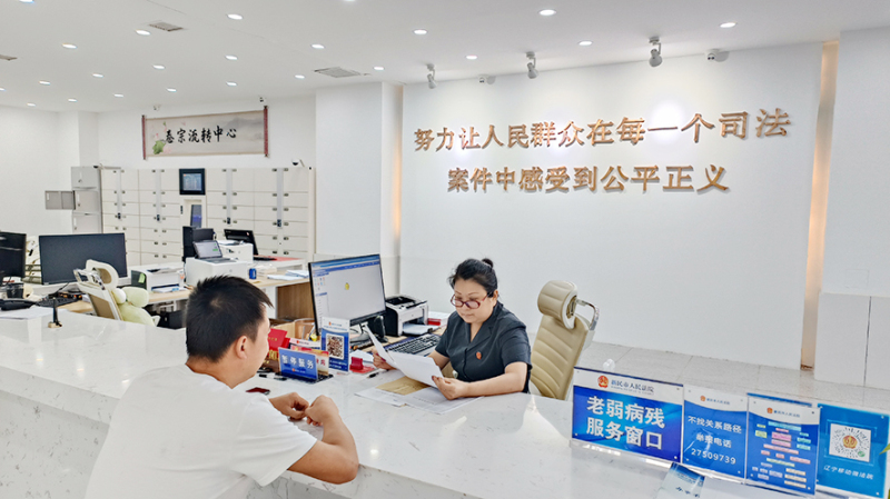 鄉(xiāng)村振興專業(yè)化審判接待窗口正接待當事人