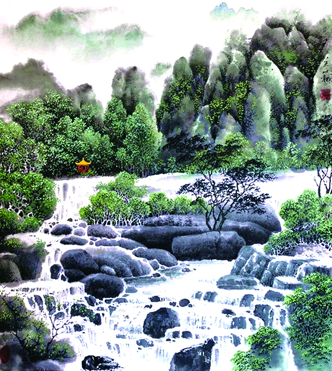 4、國(guó)畫——春到水潺